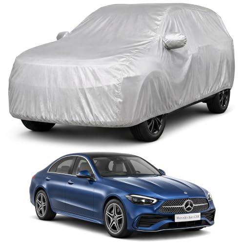 Image of Autofact Car Body Cover Compatible with Benz C300 | Custom Fit Car Cover | 100% Water-Resistant| Triple-Stitched Lightweight Fabric | Dustproof | Indoor & Outdoor Use | Elastic Bottom