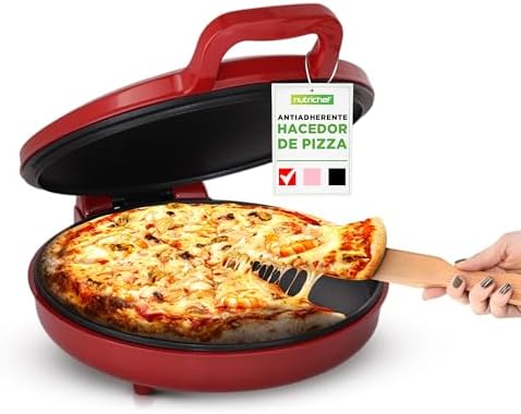 Nutrichef mini horno para pizza, Tamaño personal de 30 cm, 1500V, Eléctrico, Antiadhe...