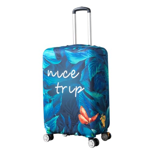 Image of HOKIPO 220gsm Durable and Washable Suitcase Covers for Trolley Suitcase, Large (26-27inch) - Tropical Escape (NEW-AR-6345-D8)
