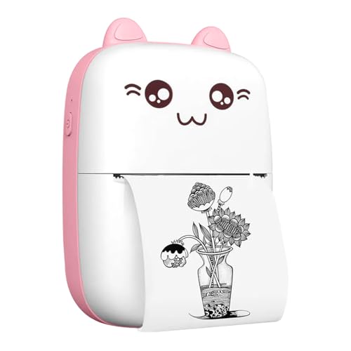 Image of Vaku Luxos Portable Mini Thermal Printer, Bluetooth Wireless, Inkless, for Photos, Notes, Labels, QR Codes, Barcodes, Receipts, Compatible with iOS and Android - Pink