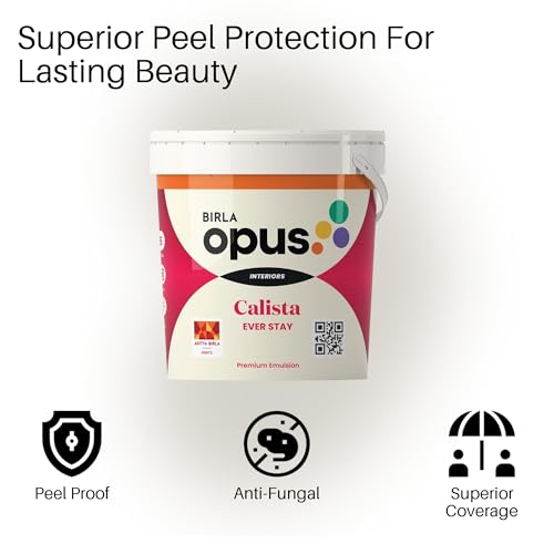 Image of Birla Opus Calista Ever Stay Premium Interior Emulsion Paint (20L, White Colour, Matt Finish)-Excellent Peel Protection, Superior Whiteness Paint-For Home, Office, Living Room, Bedroom
