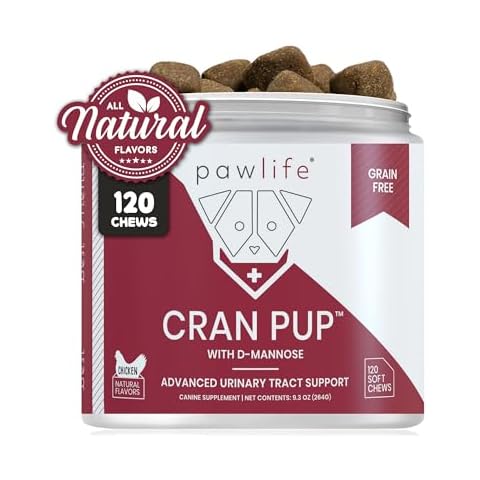 Pawlife Cranberry Supplements for Dogs| Urinary Tract & Bladder Support| D Mannose & Antioxidants for Support| 120 Veterinarian Formulated Soft Chews| Up to 4-Month Supply Cover
