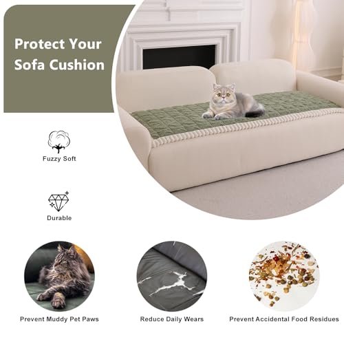 Non Slip Dog Couch Cover Green Sofa Cushion Covers Washable, 27.6"x59.1" - image 3
