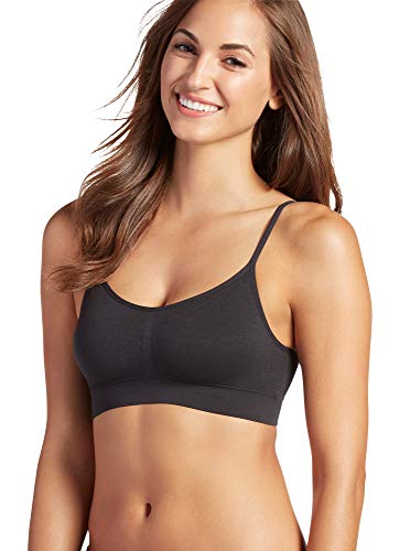 Jockey Women's T-Shirts Modern Micro Seamfree Cami Strap Bralette, Black, S