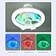 Demiawaking Ventilator LED Deckenventilator mit Beleuchtung, Universal E27 LED Deckenventilatoren mit Lampe mit Fernbedienung 3 Geschwindigkeiten Dimmbar, 3200-6500 K (Mit Sockel)