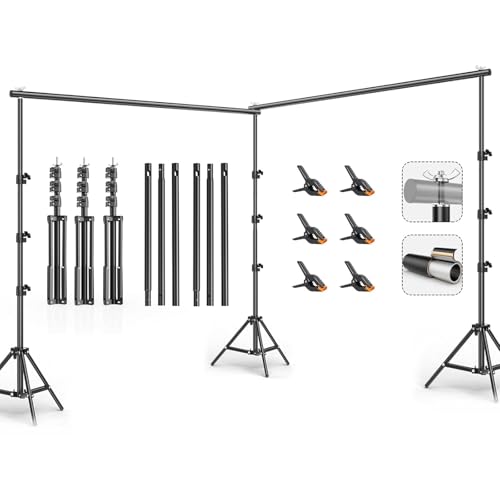 10x20FT Backdrop Support Stand for PhotographyAdjustable Width & Length Backdrop Stand Background Support System Kit for Photo Video Studio Shooting Party Outdoor Wedding