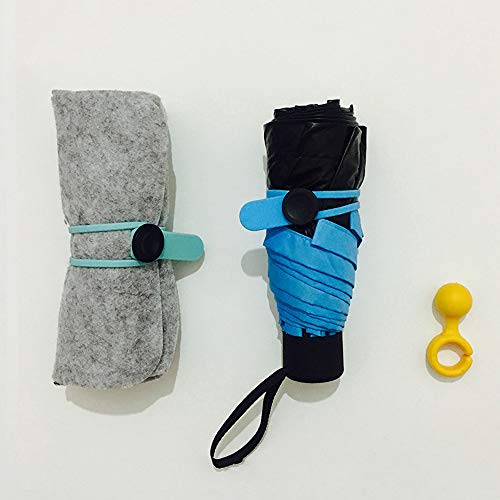 Preisvergleich Produktbild xinrongqu Ultra Light Mini 50% Sonnenschirm Mädchen Tragbare Vinyl Sonnenschutz Sonnencreme Regenschirm Regenschirm Regenschirm Plain Umbrella Blau 20 Zoll