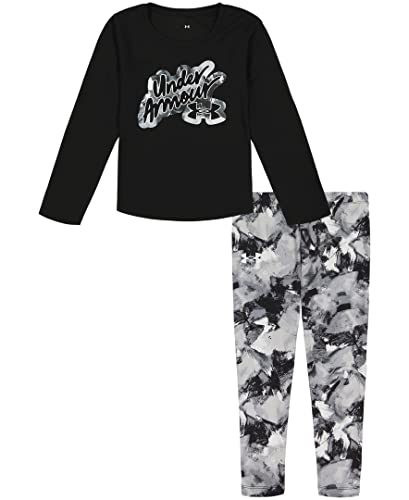 Image of Under Armour Girls' 2-piece Long Sleeve Tee and Leggings Set, Soft & Comfortable