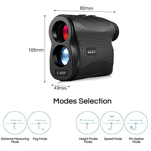 INLIFE Laser Rangefinder 656 Yard Distance Meter 6X Monocular Golf Range Finder with Slope, Flag-Lock, Height, Fog, Distance, Speed Measurement - Thumbnail 4