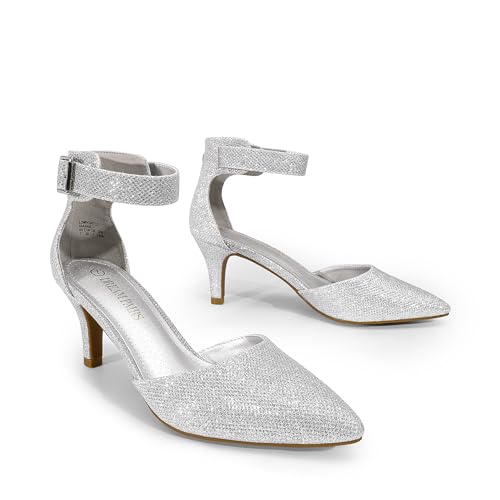 Image of DREAM PAIRS Women's Kitten Heels Ankle Strap Pumps