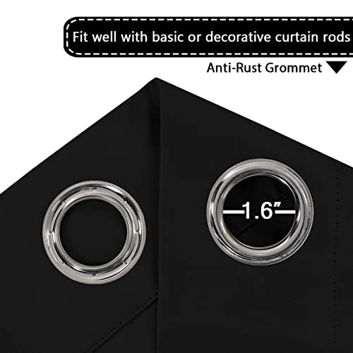 Image of H.VERSAILTEX 100% Blackout Curtains for Sliding Glass Door Room Divider Curtains Noise Reduce Curtain Panel Portable Window Screen Sliding Partition, W120 x L96 inches /8' Tall by 10' Wide, Black