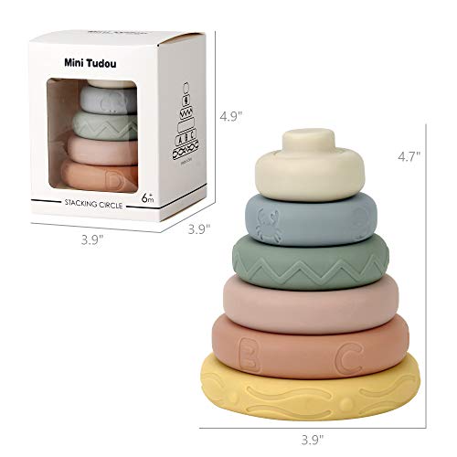 Mini Tudou 6 Stück Stapelspielzeug mit Ringen,Stapelturm& Beißringe für Stapelspiel,Squeeze-Spielzeug mit Früherziehung, Spielzeug Jungen und Mädchen ab 6 Monate - Image 7