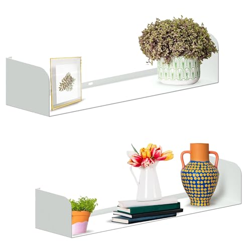 Flo.mar - Mensole da Parete 2 pezzi 60 cm - Mensole per Libri a Effetto Scomparsa - Mensola da Muro Porta Oggetti e Libri Resistenza +15kg