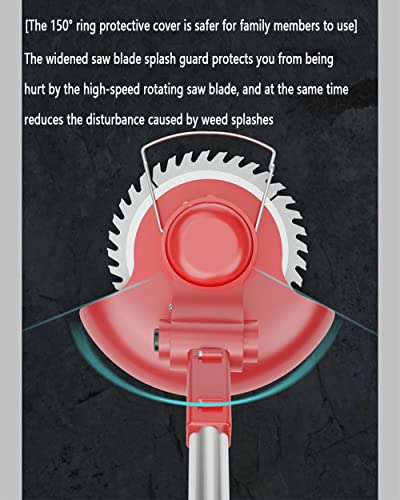 Accu-Grastrimmer Met Accu, Draagbare Grasmaaier, 21 V, Telescoopsteel, Elektrisch, Bosmaaier Voor Grasmaaien, Gazononderhoud, Opritten En Tuin (Rood) 650W,36V - Afbeelding 6