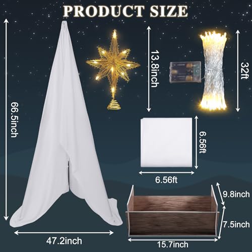 Crèche de Noël extérieure grande taille 1,7 m affichage lumineux maison église AceOrbit