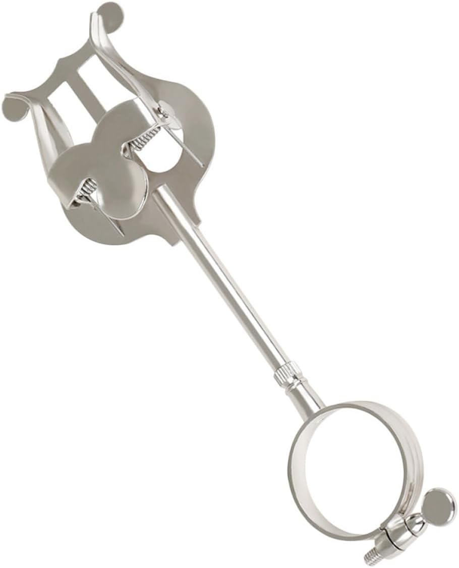 KESYOO Small Sheet Music Stand for Clarinet Adjustable Silver Iron Clip Lightweight and Portable for Reading and Musical Practice on the Go
