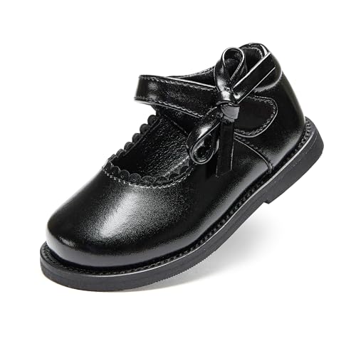 Image of PHIRAMIN Toddler Girl Mary Jane Student Oxford Shoes-Little Girl School Uniform Shoes for Wedding Party
