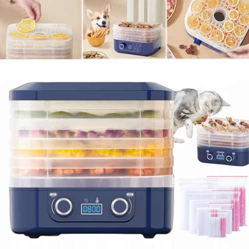 Food Freeze Dryer Machine for Home, Multi-Layer Smart Freeze Dryer, Digital Adjustable Timer & Temperature Control, Compact Food Dehydrator for Fruits, Veggies, Meats & Pet Treats (Blue, 5 layers)