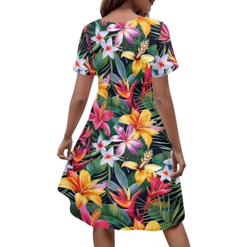 Image of Women's Summer Formal Dresses Short Sleeve Wrap V Neck Dresses Bridesmaid Wedding Guest Dress with Pockets