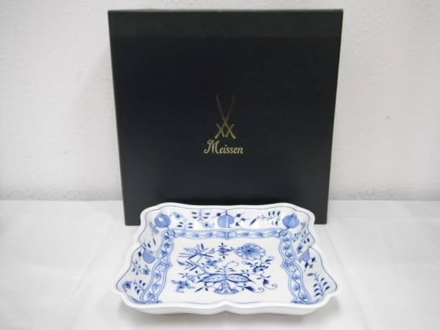MEISSEN ブルーオニオン　スクエアプレート Amazon.co.jp: 128/ マイセン ブルーオニオン スクエア 角皿 プレート