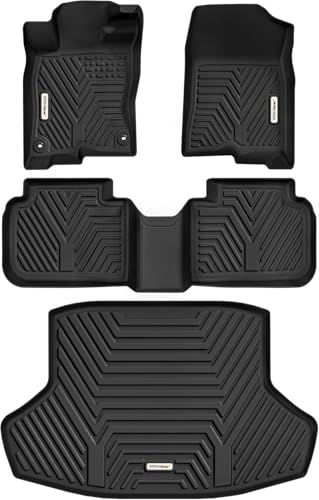 YITAMOTOR Floor Mats &Trunk Mat Fit for 2022-2026 Honda Civic Sedan (Not for Hatchback) / 2023-2026 Acura Integra TPE All Weather Custom Fit Car Liners Accessories 1st & 2nd Row & Cargo Liner