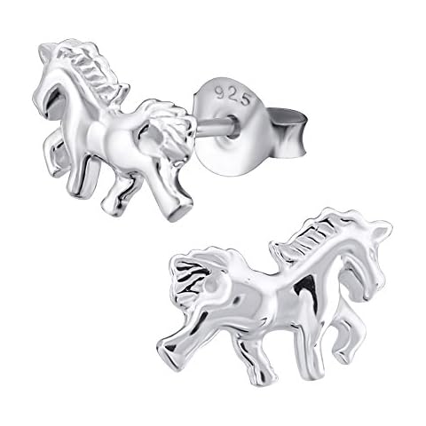 Laimons Kids Pendientes para niña Caballo semental Plata de ley 925 Cover