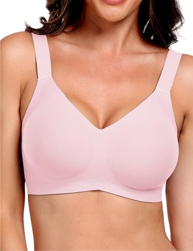 Image of GXOULRRA V Lace Wireless Jelly Bra Seamless Push Up Bras for Women No Underwire Full Coverage Comfortable Sleep Bralette