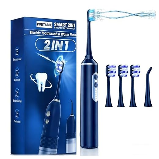 Water Dental Flosser with Electric Toothbrush, One Switch Between Tooth Brush & Water Floss, 3 in 1 Teeth Cleaning Kit with 4 Modes, Water Flosser Portable for Travel and Home (Black)