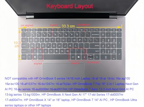 Cubierta de teclado de silicona compatible para HP OmniBook 7 16-ay miniatura 2