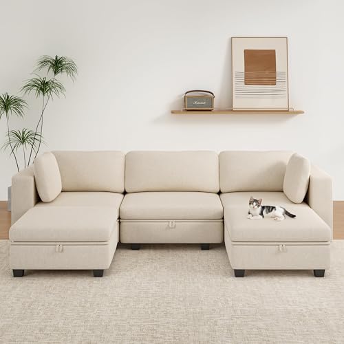 AYEASY U Shaped Modular Sectional Sofa, Comfy Convertible Sectional Couch - image 7