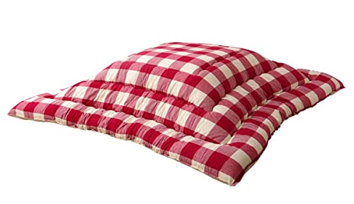 こたつ布団 正方形 日本製 厚掛け インド綿 オーブ ローズ 約190×190cm こたつ掛け布団 ストライプ ボーダー #5192609