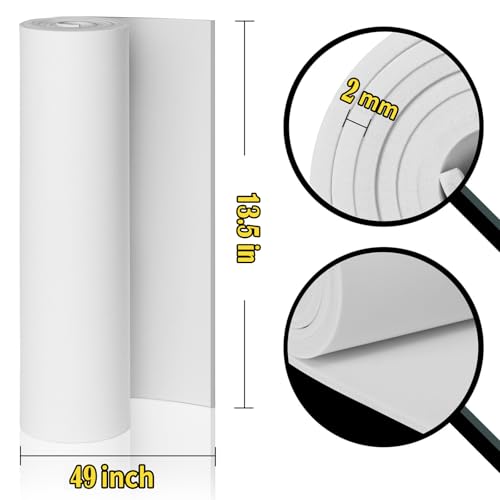 Image of 3-Pack 2mm Thick White Eva Foam Sheets roll, 13.5 inch x 49 inch Premium eva Craft Foam for Halloween Cosplay Costume by MEARCOOH