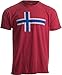 Ann Arbor T-shirt Co. Unisex Adult Norwegian Flag | Vintage Style, Retro-Feel Norway Flag & Lion, M