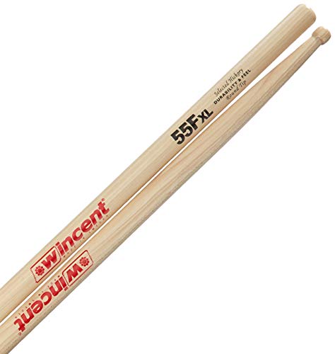 Baquetas Wincent 55FXL de caoba con punta redonda (par) miniatura 2