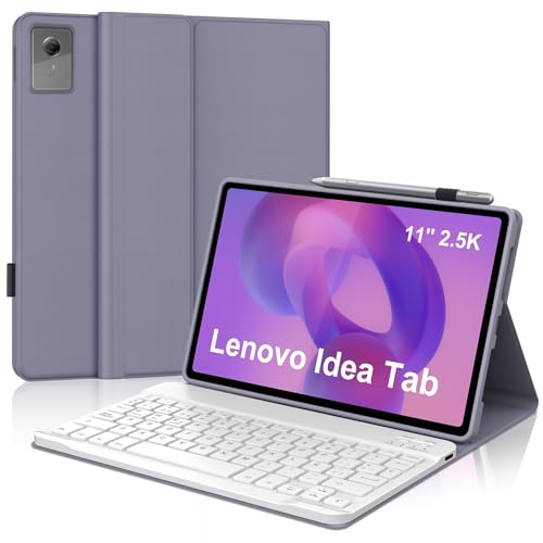 IVEOPPE Funda con Teclado para Lenovo Idea Tab 11' 2025, QWERTY Español Ñ, Bluetooth Magnéticamente Teclado para Lenovo Idea Tab 11 TB-336ZU TB-336FU, Morado Lavanda