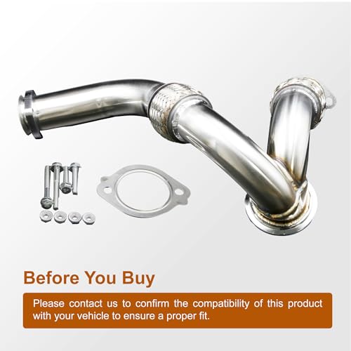Image of Turbocharger Y-Pipe Up Pipe Kit With Gasket Fit for Ford 6.0L Powerstroke Diesel 2003 2004 2005 2006 2007 Replace 679-011 679-012 5C3Z6K854CA 1846581C1
