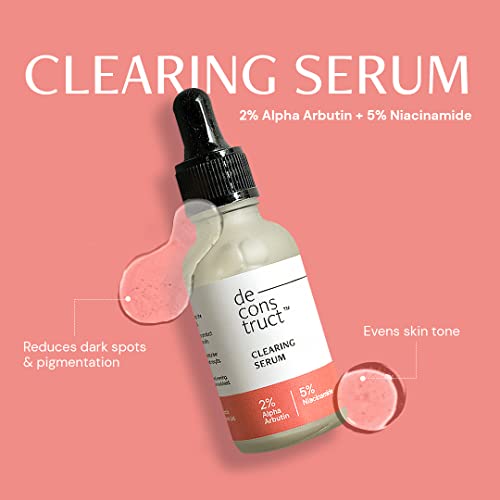 Image of Deconstruct Skin Brightening Duo | 10% Vitamin C & 0.5% Ferulic Acid and 2% Alpha Arbutin & 5% Niacinamide | For All Skin Types | 30 ml each | Pack of 2