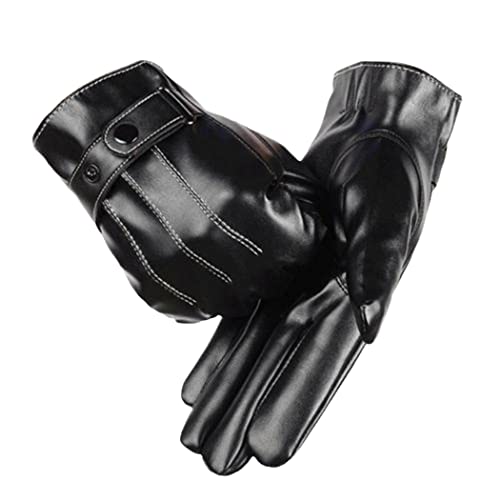 Guantes cálidos de hombre con estética de piel y costuras de alta resistencia