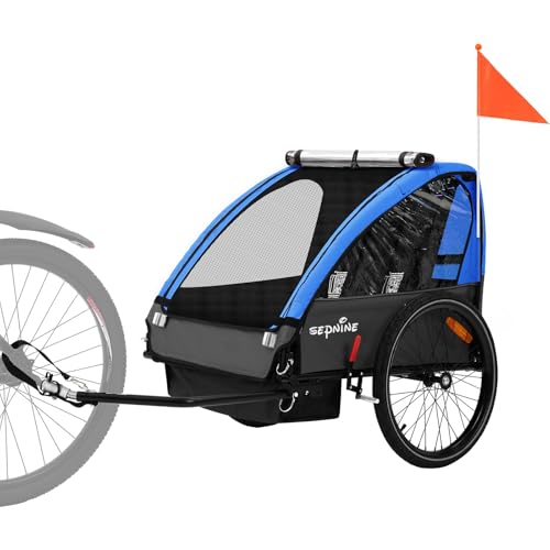 SEPNINE Kinderanhänger für Fahrrad, Fahrradanhänger für 1-2 Kinder, mit...