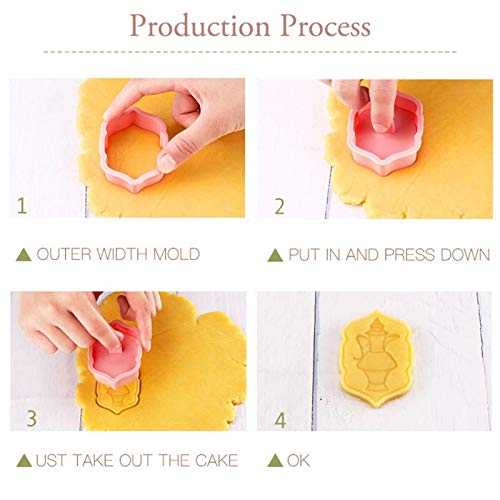 Langya Biscuit Molds, Muslim Eid Al-Fitr Printing Cake Baking Tools, Funny Diy Mold Multi Shapes Cookie Mold, Easy To Operate And Clean, For Cakes, Chocolate, Fondant, Ultra-Light Clay #TOP4