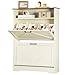 HOOBRO Scarpiera Verticale con 2 Ribaltatori, Mobile Porta Scarpe in Stile Rustico con Scomparto Aperto e Ripiani Regolabili, per Ingresso, Soggiorno, Corridoio, Noce e Bianco Caldo EWH110SC01 immagine