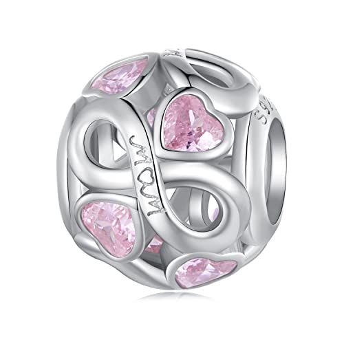 Image of TIZU mother charm in 925 sterling silver, Unique original Mom charm compatible with the Pandora bracelet,Gifts for Women, Birthday Gifts, Christmas Gifts, Mother's Day Gifts