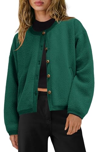 Image of Yanekop Womens Sherpa Jacket Button Down Fleece Winter Coat Fuzzy Jackets Chunky Cardigan Sweaters Open Knit Sweater