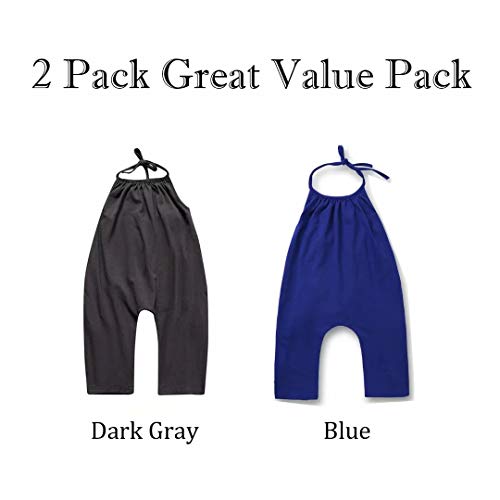 Baby Girls Summer Romper Cute 2 Pack Backless Harem Strap Jumpsuits 1-4 Years Old2