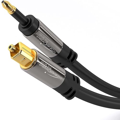 KabelDirekt – Mini-TOSLINK optisches Audiokabel mit LWL Störsignalschutz – 0,5m (Mini-TOSLINK auf TOSLINK, digitales S/PDIF-Kabel/Glasfaserkabel für Soundbar, Stereoanlage/Verstärker, HiFi-Geräte) KabelDirekt – Mini-TOSLINK optisches Audiokabel mit LWL Störsignalschutz – 0,5m (Mini-TOSLINK auf TOSLINK, digitales S/PDIF-Kabel/Glasfaserkabel für Soundbar, Stereoanlage/Verstärker, HiFi-Geräte)