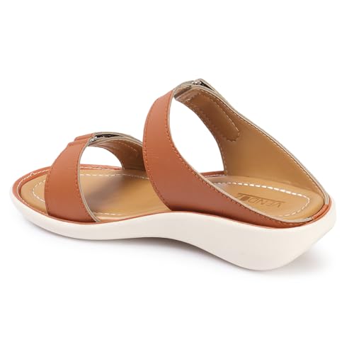 Image of LENSBURY Women Stylish Sandals Heel Flats Slip on Slippers I Stylish and Casual I Comfortable & Lightweight I LBFL52