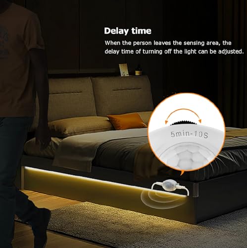 Tira LED COB 5V USB con sensor de movimiento 2m blanco cálido miniatura 5
