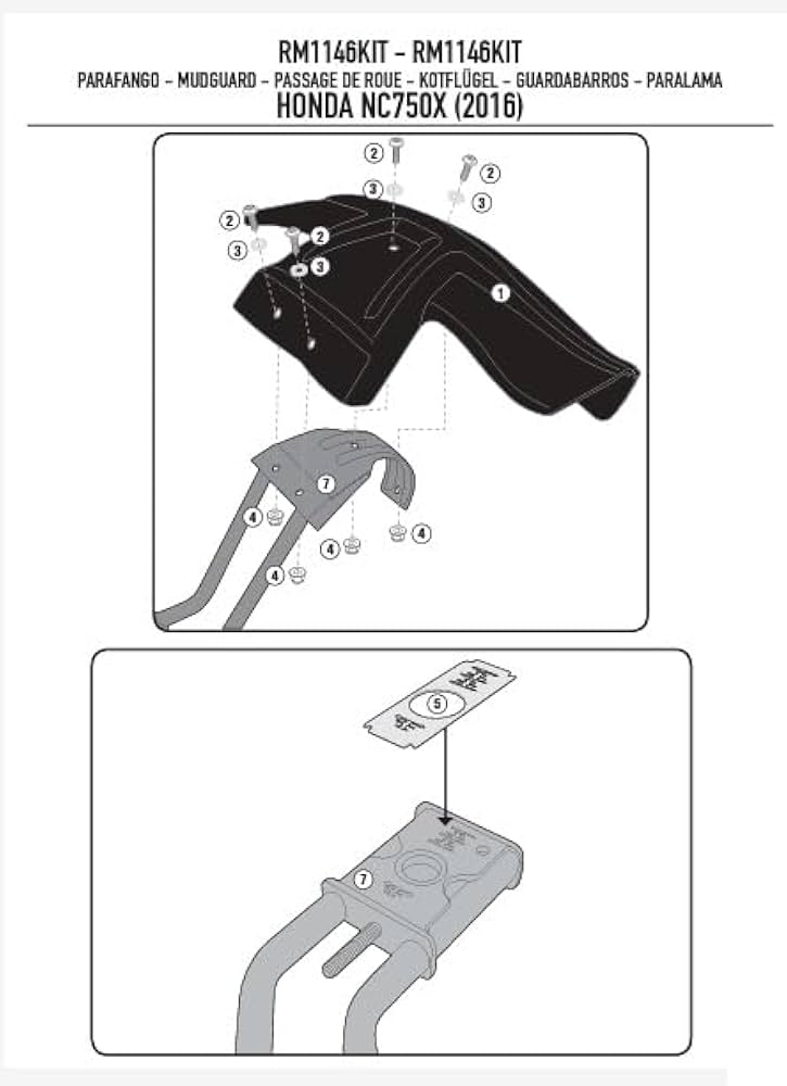 GIVI RM02+RM1146KIT スプラッシュガード NC750 M257