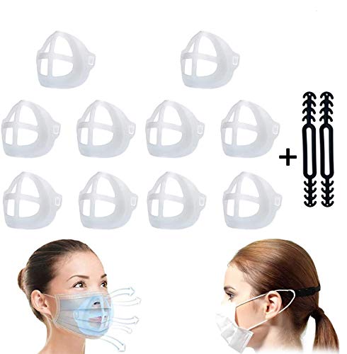 3D Face Mask Bracket Protect Lipstickt, Face Mask Inner Support Frame Prevent Makeup Removal, Helps to Breathe smoothly,Enhance Breathing Space Adult(10 Pack)