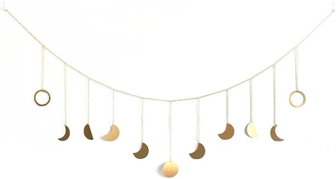 Moon for Phase Wall Hanging Metal Garland Gold Boho Decor Ho